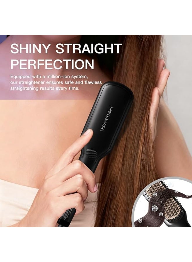 ميجا وايز فرشاة فرد الشعر الايونية من السيراميك برو لصالونات المنزل | تقنية تسخين ام سي اتش سريعة لمدة 20 ثانية مع امان ايقاف تلقائي | مضادة للحروق مع جهد مزدوج عالمي | سلك طاقة قابل للدوران - Image 3