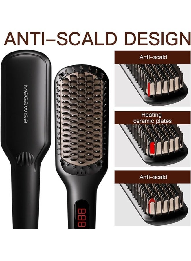 ميجا وايز فرشاة فرد الشعر الايونية من السيراميك برو لصالونات المنزل | تقنية تسخين ام سي اتش سريعة لمدة 20 ثانية مع امان ايقاف تلقائي | مضادة للحروق مع جهد مزدوج عالمي | سلك طاقة قابل للدوران - Image 2
