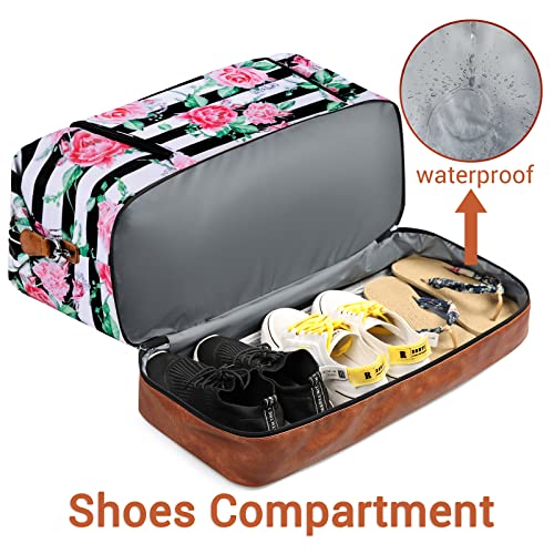 TIBES Travel Weekender Bag for Women, Overnight Bag with Shoe Compartment Oversized Travel Duffel Bag Carry On Tote 21" - Image 4