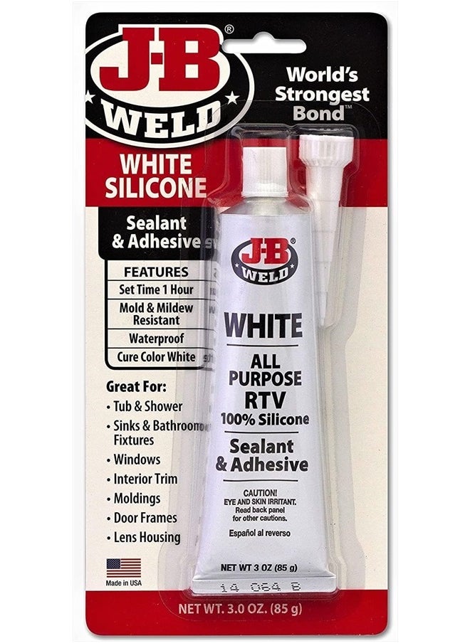 J-B WELD 31312 White All-Purpose RTV Silicone Sealant and Adhesive - 3 oz.  - Image 1