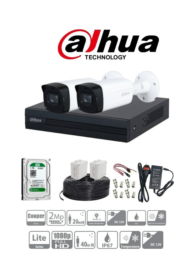 Dahua - Super HD Outdoor Security Camera Dahua 4 Channel CCTV Security System Kit / Surveillance camera / Waterproof / Full HD/ 1080p / iOS Android Mobile App - Image 1