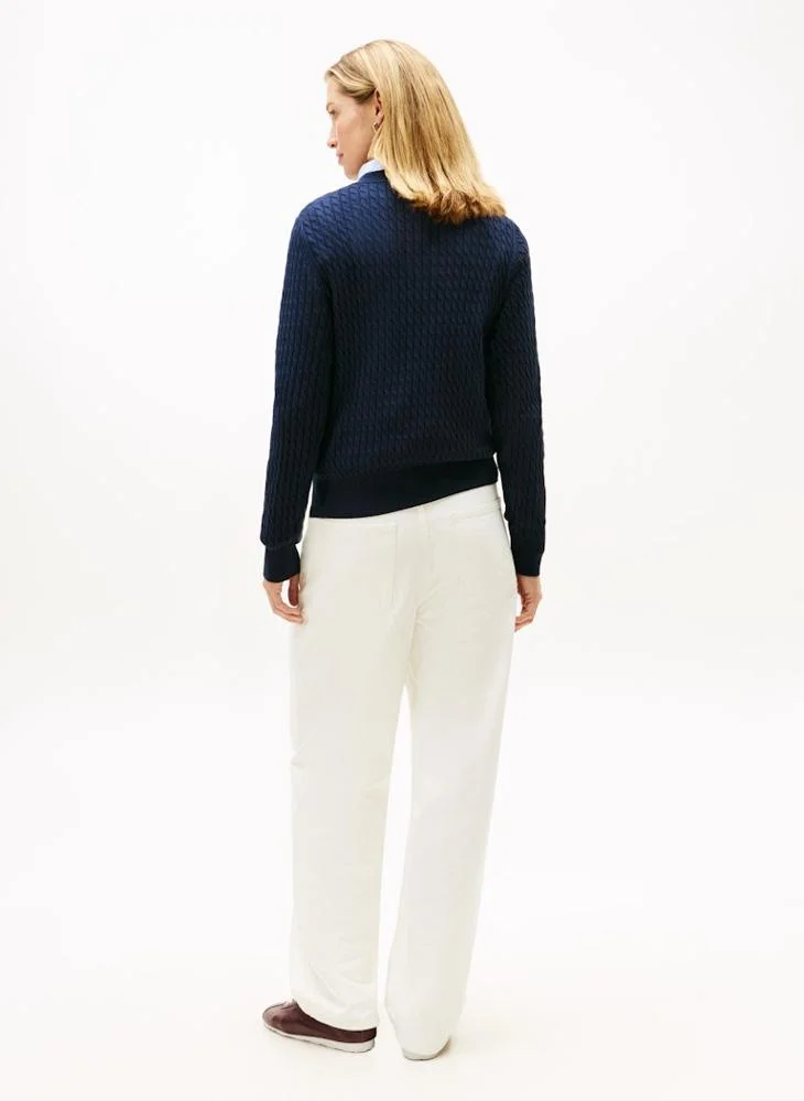 TOMMY HILFIGER Logo V Neck Pullover Sweater