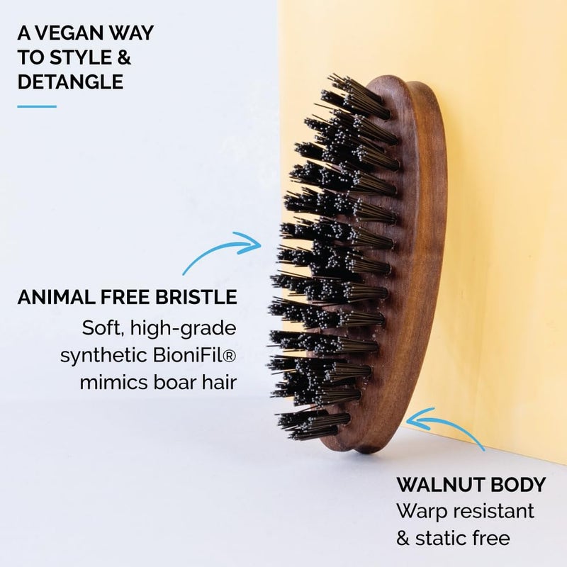 ZEUS Vegan Pocket Beard Brush, Soft Bristle & Animal-Free Grooming Brush for Taming & Styling Beard â€“ Made in Germany (N73) - Image 2