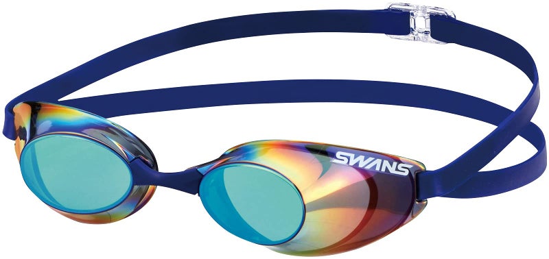 SWANS Sniper SR-10M EMSK Swimming Goggles, Made in Japan, Racing, Smoke x Emerald Mirror, Non-Cushioned, 12 Years Old to Adults, Fina Certified - Image 1
