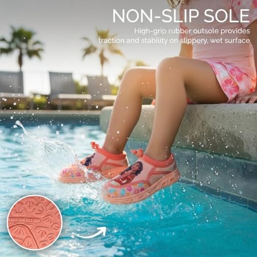 Josmo Moana Girls Water Shoes Island Adventure Slip-On Aqua Socks Quick Dry Beach Pool Swim Shoes- Orange Size 11-12 Little Kid - Image 4