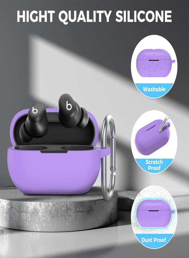 Ahastyle غطاء سيليكون AhaStyle لسماعات Beats Solo Buds (2024) [مرفق مع كارابين معدني] غطاء واقي كامل مضاد للصدمات متوافق مع سماعات Beats Solo Buds 2024 اللاسلكية (لافندر) - Image 5
