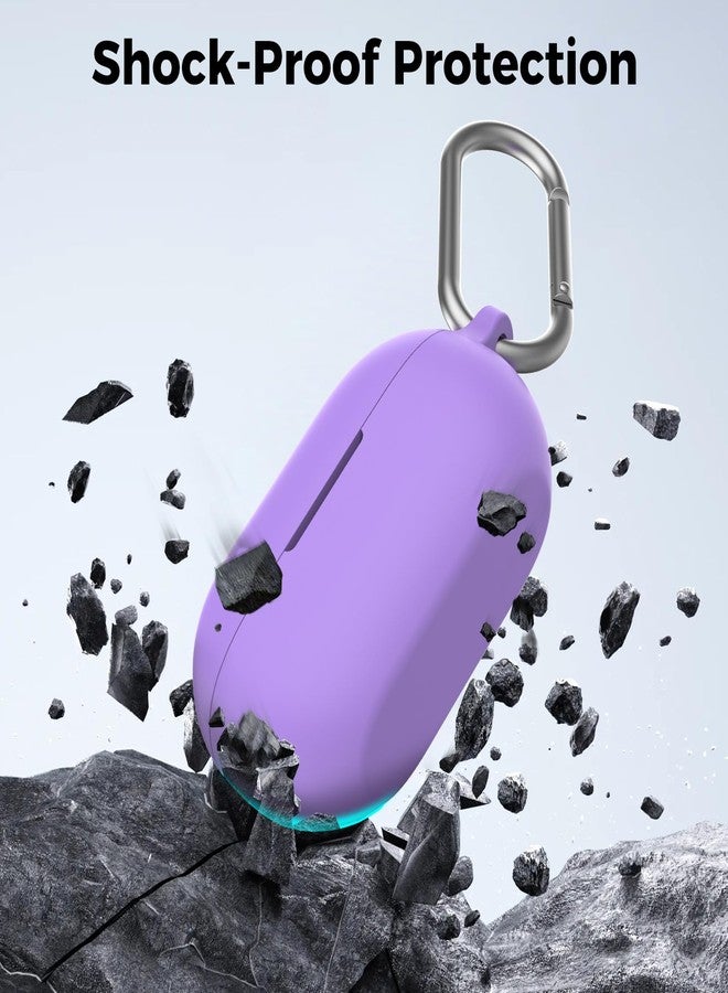 Ahastyle غطاء سيليكون AhaStyle لسماعات Beats Solo Buds (2024) [مرفق مع كارابين معدني] غطاء واقي كامل مضاد للصدمات متوافق مع سماعات Beats Solo Buds 2024 اللاسلكية (لافندر) - Image 4