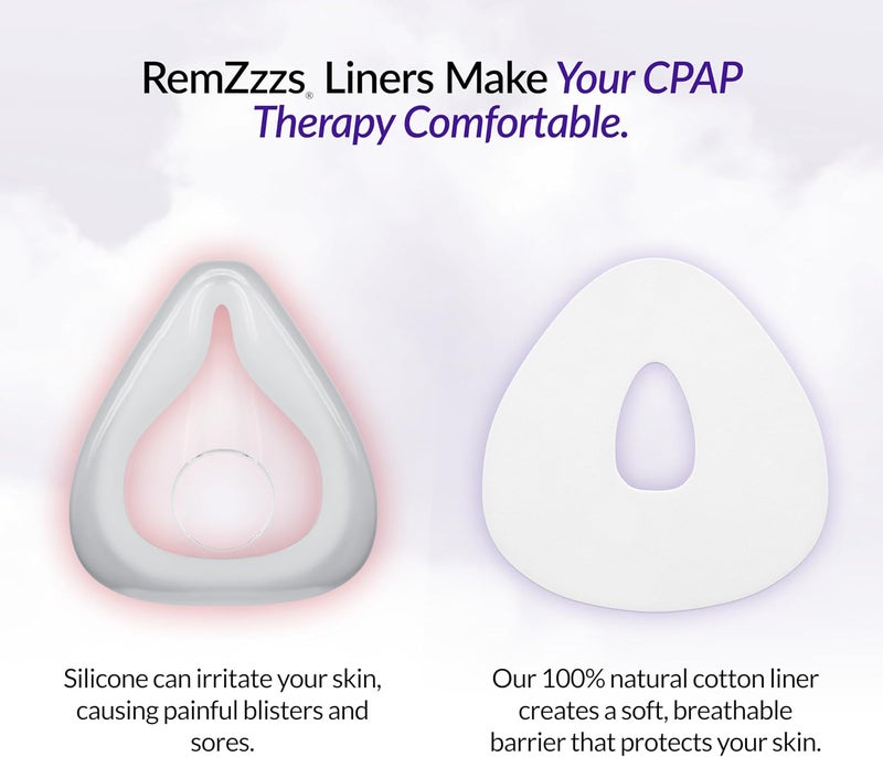 RemZzzs Full Face CPAP Mask Liners - Large Size, 30 Disposable Cotton Liners for Comfort and Leak Reduction - Image 3
