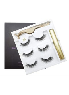 Vinayakart 3D 3 Pairs Magnetic False Eyelashes With Fluid Eyeliner And Special Tool  - Image 3