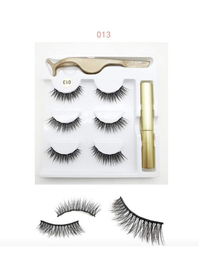 Vinayakart - 3D 3 Pairs Magnetic False Eyelashes With Fluid Eyeliner And Special Tool - Image 1