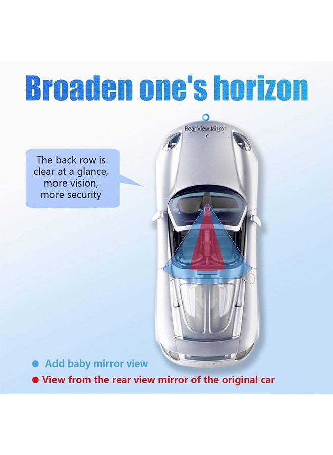 meayul Car Interior Baby Viewing Mirror, Car Rearview Mirror, Hd Interior Blind Spot Mirror, Large Field of View Curved Mirror No Need to Look Back, Sun Visor Clip-on Installation Multiangle Adjustable Rear View Mirror, Universal for Car - Image 3