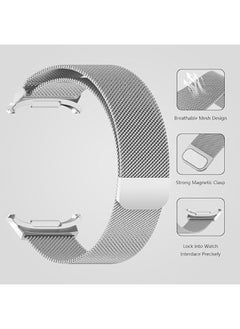 Generic Comfortable Choice Metal Band Compatible With Samsung Galaxy Watch 7 Ultra Bands, No Gap Milanese Stainless Steel Metal Magnetic Strap For Galaxy Watch 7 Ultra 47mm Women Men Straps Silver  - Image 1
