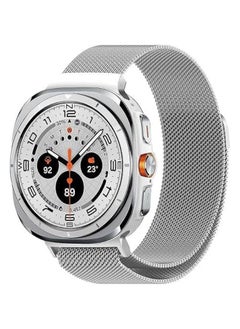 Generic Comfortable Choice Metal Band Compatible With Samsung Galaxy Watch 7 Ultra Bands, No Gap Milanese Stainless Steel Metal Magnetic Strap For Galaxy Watch 7 Ultra 47mm Women Men Straps Silver  - Image 2