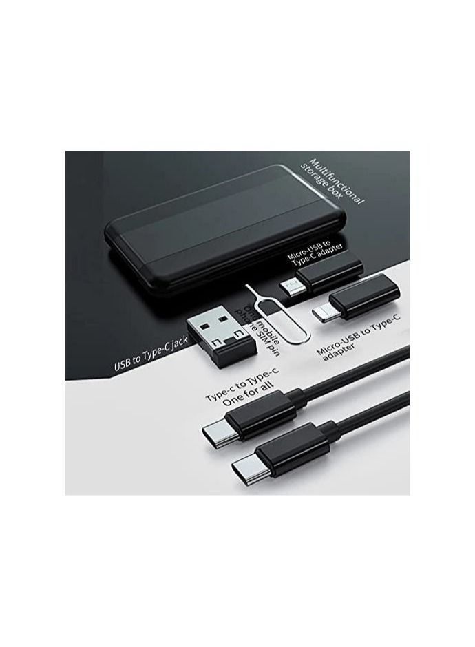 مييلان عدة كبلات شحن محول محول USB من النوع C / Lightning / Micro-USB / إدخال بطاقة SIM / إبرة إزالة البطاقة للشحن السريع طقم كابل شحن واحد للهاتف وأجهزة USB-C - Image 3