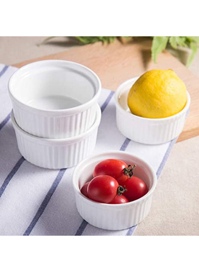 AKDC 8oz Porcelain Ramekins Bowls for Souffle Crème French Onion Soup Classic Style Ramekins for Baking Oven Safe Ramekin Bowls Serving for Custard Pudding Mini Desserts Jam Dips Sauces (Set of 12)  - Image 4