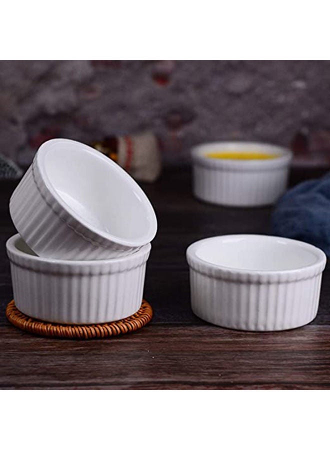 AKDC 8oz Porcelain Ramekins Bowls for Souffle Crème French Onion Soup Classic Style Ramekins for Baking Oven Safe Ramekin Bowls Serving for Custard Pudding Mini Desserts Jam Dips Sauces (Set of 12)  - Image 3