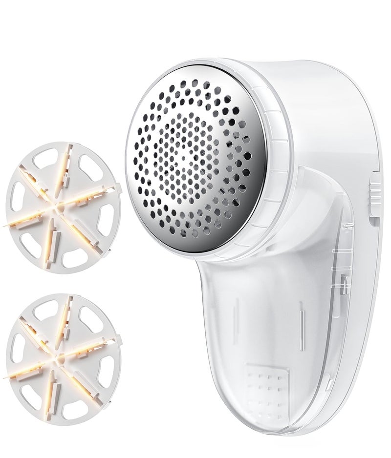 Ruidla Ruidla Fabric Shaver Lint Remover Sweater Shaver with Replaceable Stainless Steel 6Leaf Blades Fabric Defuzzer for Clothes Fuzz Lint Balls  Battery Operated 