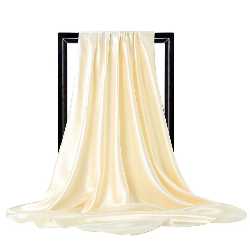 vimate Silk Satin Scarf, 35'' Square Cream Silk Feeling Scarf Silky Scarves for Hair Wrapping.(Style-33) - Image 3
