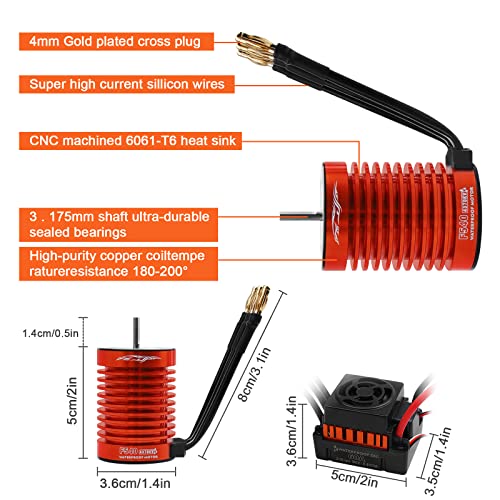 ARRAROWN RC Motor & ESC Combo Set,1:10 F540 4370KV Brushless Motor and 60A ESC with Electric Speed Controller Program Card for 1/10 RC Off Road Car Trucks - Image 3