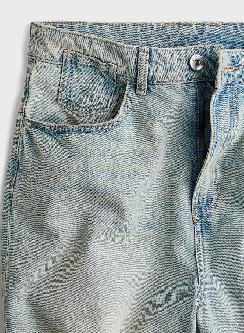 H&M Ribbed High Waist Jeans