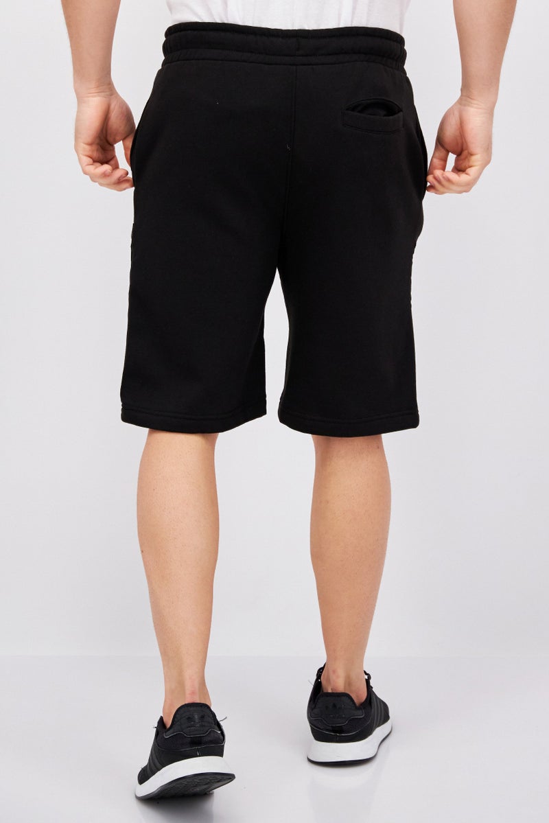CROSSHATCH Men Drawstring Brand Logo Basic Shorts, Black - Image 3
