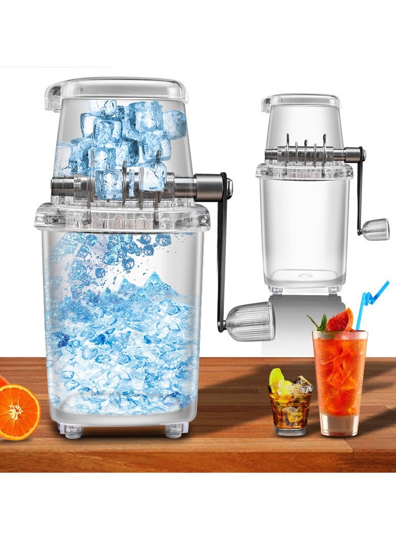 General Small Household Hand Ice Crusher Transparent Multi-Purpose Hand Shaved Ice Machine provides great convenience for home use  - Image 1