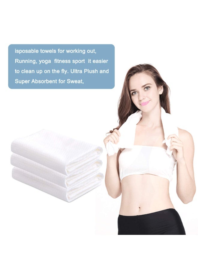 Disposable Bath Towels，white Disposable Guest Towels for Bathroom，50 Count，health and Safety ，spa and Salon Quality Softness， Hair Face Body Use，towels for Bathroom， Large Size:25.6IN11.8IN - Image 3