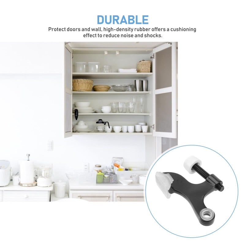 Heavy Duty Zinc Alloy Door Stop with Thickened Rubber Pad for Wall and Handle Protection - Image 5