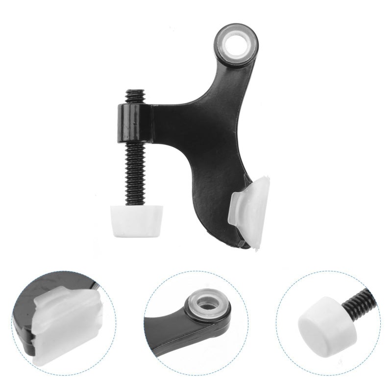 Heavy Duty Zinc Alloy Door Stop with Thickened Rubber Pad for Wall and Handle Protection - Image 3
