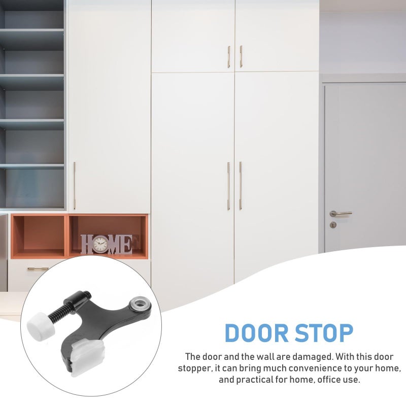 Heavy Duty Zinc Alloy Door Stop with Thickened Rubber Pad for Wall and Handle Protection - Image 4
