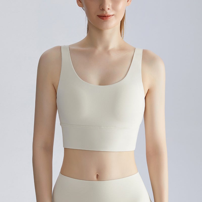 Seamless Sports Bra U-Back Yoga Fitness Tank Wx-437 ivory white