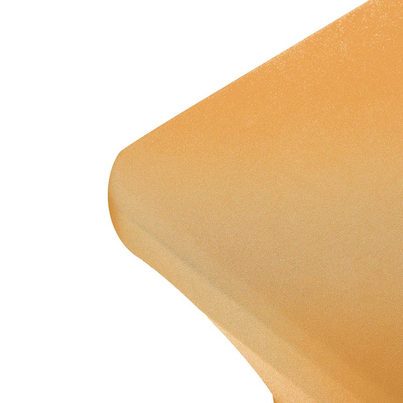 Peomeise 4FT Spandex Table Cover Rectangular Stretch Spandex Tablecloth (Gold 4FT) - Image 5