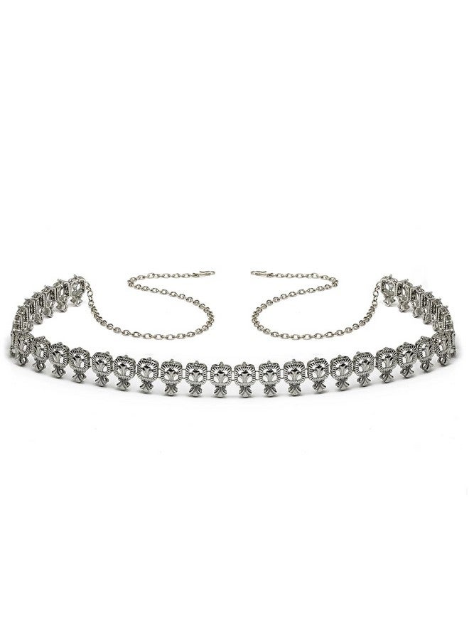 Karatcart Oxidised Silver Kundan Kamarbandh for Women - Image 1