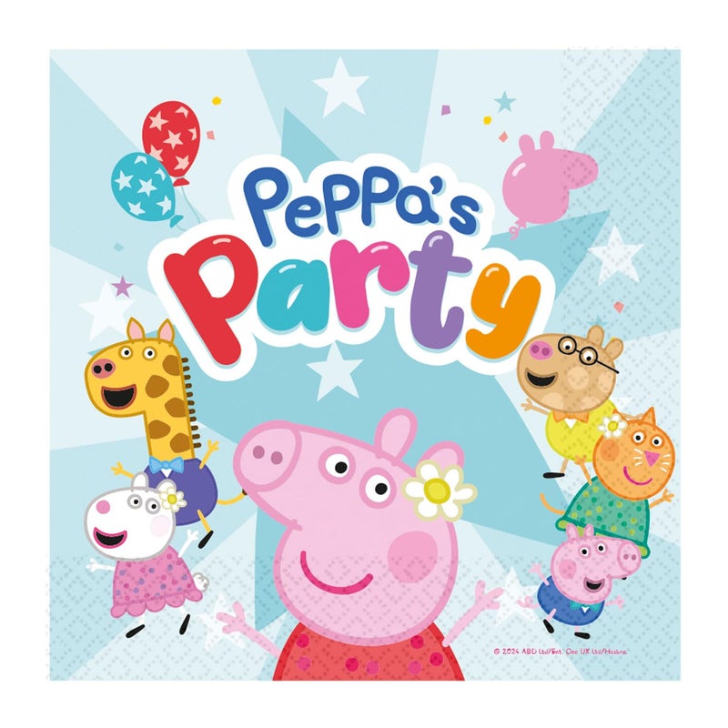 Amscan 9918339 Peppa Pig Birthday Party Luncheon Napkins, 16 Pack - Image 1