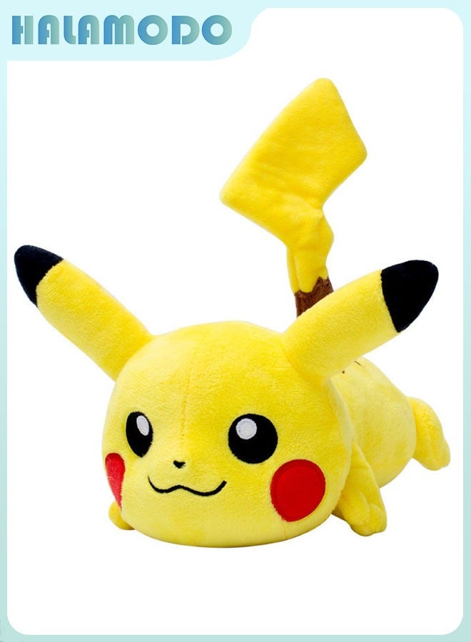HALAMODO Pokémon: The 20cm Exceptionally Cute and Soft Yellow Lying - down Pikachu Plush Toy. An Unrivaled Birthday Gift, Decor Gem for Bedroom, Living Room, Desk, and an Outstanding Office Stress - relief Doll  - Image 1
