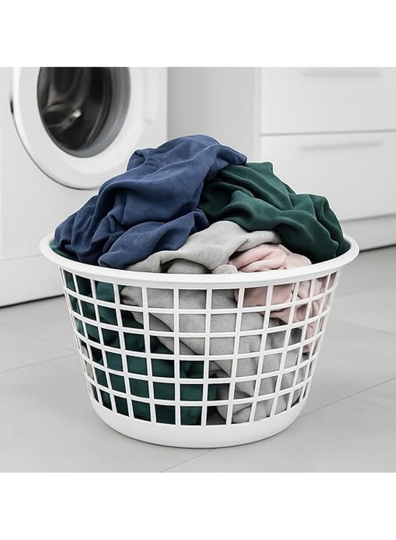 Master Gold Plastic Mesh Laundry Basket 45x29cm | Shatterproof Lightweight Clothes Basket with Ventilation and Portable | Multipurpose Storage Basket for Clothes, Toys, Towels (White) - Image 2