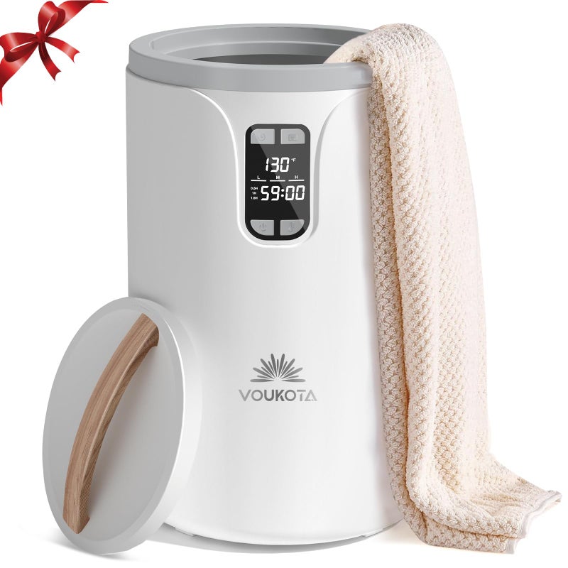 VOUKOTA Towel Warmer, 20L Towel Warmers for Bathroom with LED Display for Time and Temperature, Bucket-Style Warmer with Delay Timer 0.5-24H, Heating Time 30/60/90 Mins, Child Lock - Image 1