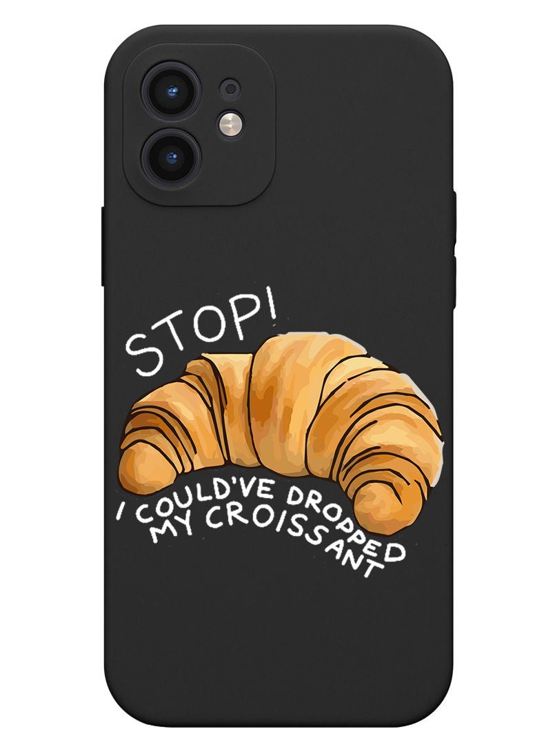 Theodor Protective Slim Fit Case Liquid Silicone Cover with Full Body Protection Anti-Scratch Shockproof Case For iPhone 12 Black  - Cup of Flower - Image 1