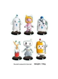 Generic 2023 Lankybox Carton Small Ornaments Toy Cat Doll Carton Head Cover PVC Doll Manufacturers-Color:With Base, Opp Bag/6 Sets  - Image 1