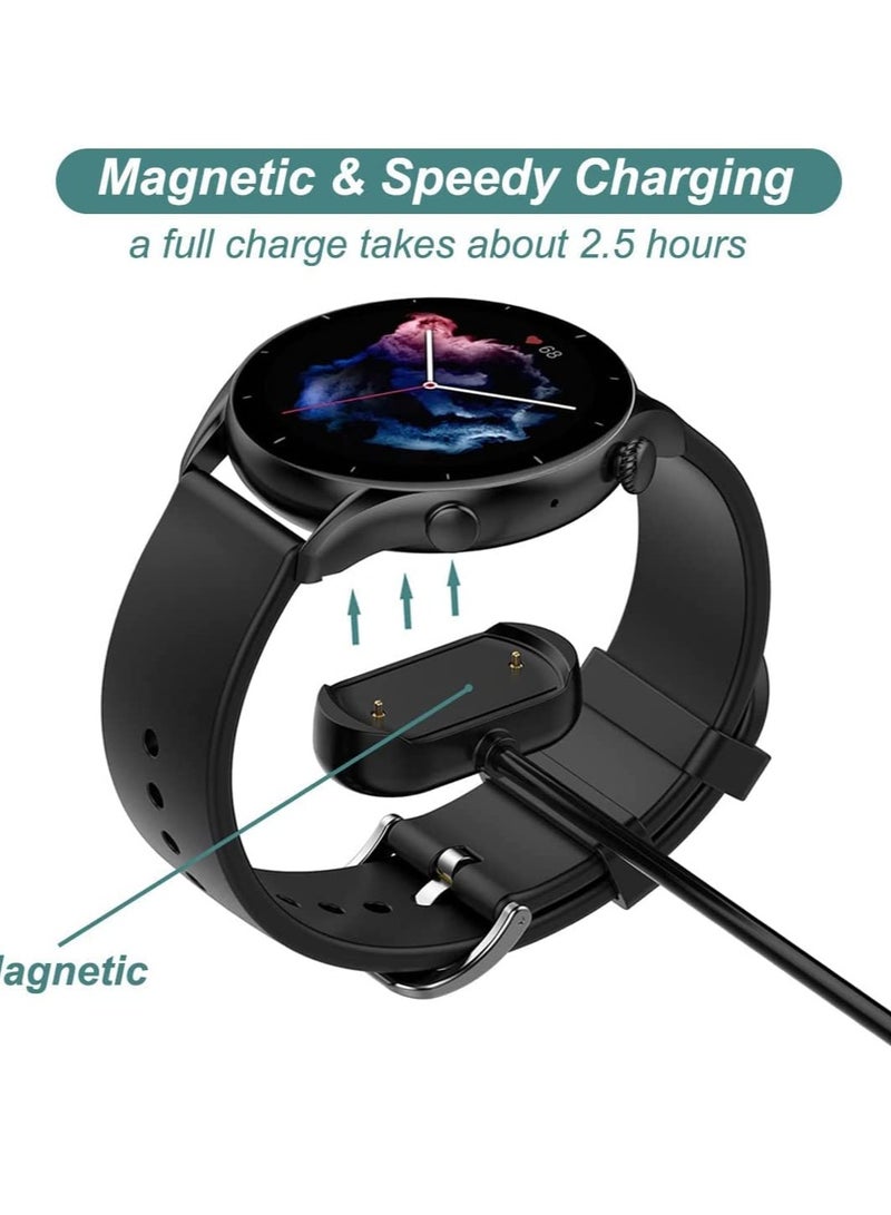 Charger Cable for Amazfit T-Rex 2, GTS 4/3, GTR 4/3 Pro, Magnetic Charging Cable Cord for Amazfit T-Rex 2, GTS 4, GTR 4, GTS 3, GTR3, GTR 3 Pro Smart Watch [2-Pack, 3.3ft/1m] (2) - Image 3