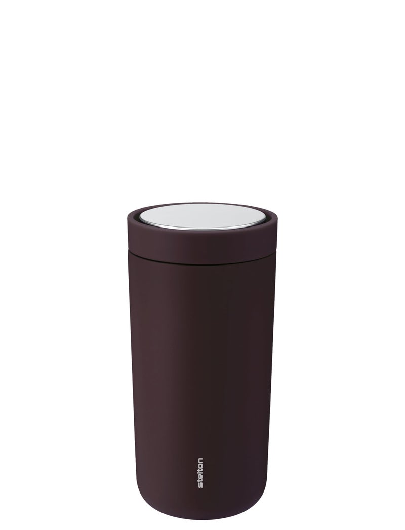 Stelton ToGo Click Thermal Mug DoubleWalled Insulated Flask Rustproof LeakProof Coffee MugTea Mug with Smart Click Lid Hot  Cold Drinks 04 Litres Berry