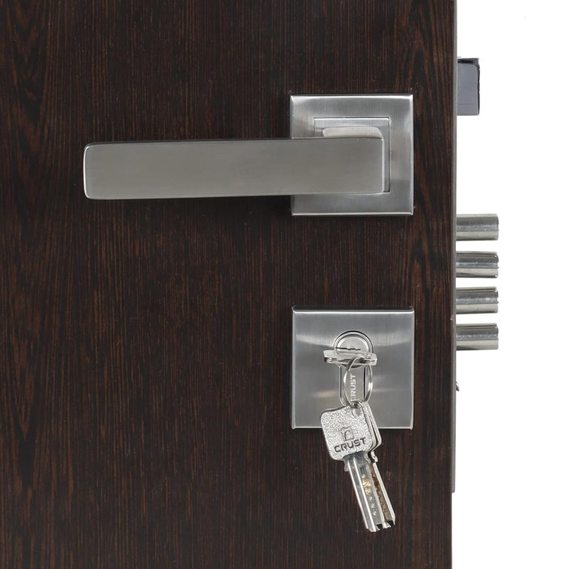 SAZE Saze Premium Rose Mortise Door Lock Handle Set Mortise Lock with Brass Lock Body and One Side Key 60mm Brass Cylinder Set with 3 Keys LB10003  - Image 5