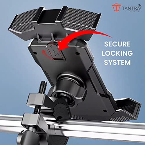 TANTRA S1A Mobile Holder for Bikes One Touch Technology Bike Mobile Holder for Maps and GPS Navigation, 360° Rotation, Firm Griping, Anti Shake Mobile Stand for Bike Accessories, Bi Cycle Accessories - Image 2
