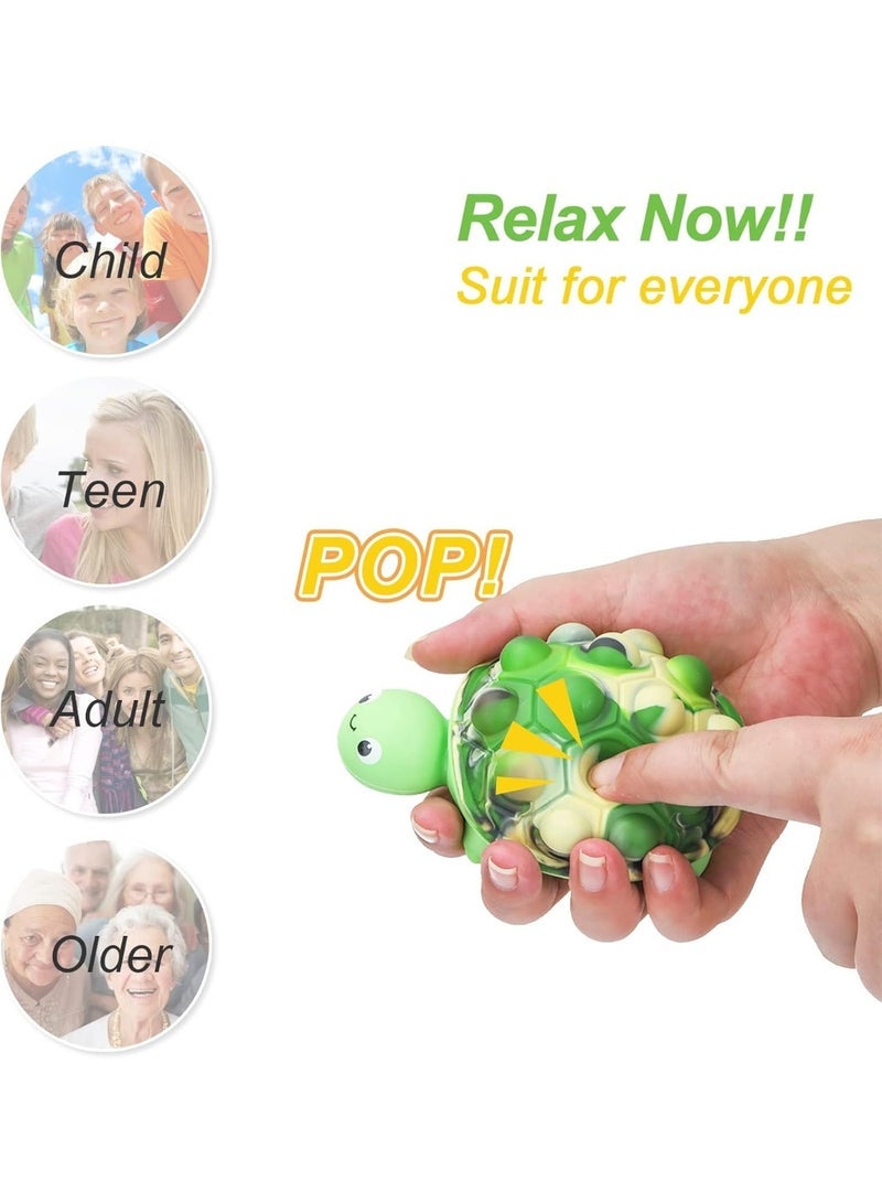 Anboor Pop Fidget Toys, 3D Silicone Turtle Push Bubbles Sensory Toy Pop Stress Ball Anxiety Stress Reliever Toy for Autism Early Education - Image 3