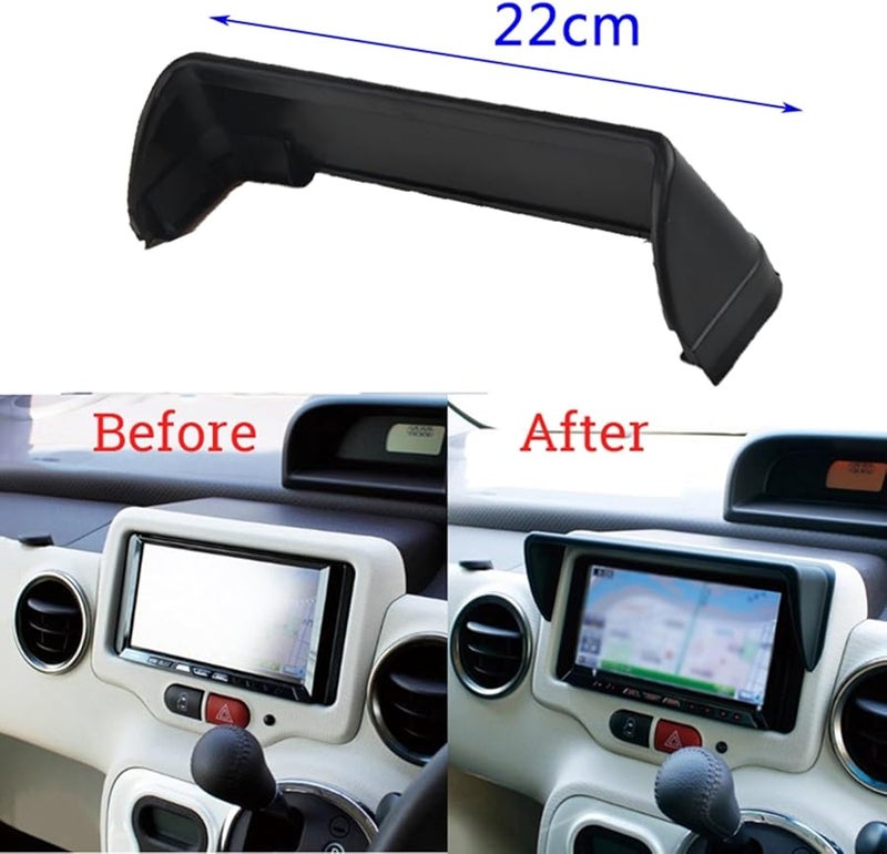 غطاء واقي من الشمس لمثبت السيارة GPS مضاد للتوهج 22 سم أسود لعرض لوحة القيادة - Image 2