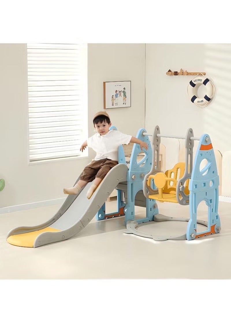 Toddler Slide Set for Kids Age 2 3 4 5 6 7 8 9，4 in 1 Baby Slide Set for Toddler Slide,Swing, Basketball and Climb Slide and Swing Set for Kids Outdoor Indoor 3+ Year Old，Home Toy Game for Boys and Girls  - Image 1