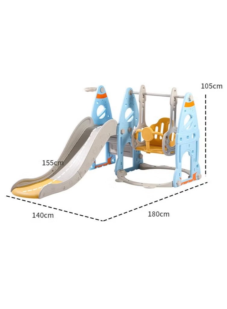 Toddler Slide Set for Kids Age 2 3 4 5 6 7 8 9，4 in 1 Baby Slide Set for Toddler Slide,Swing, Basketball and Climb Slide and Swing Set for Kids Outdoor Indoor 3+ Year Old，Home Toy Game for Boys and Girls  - Image 3