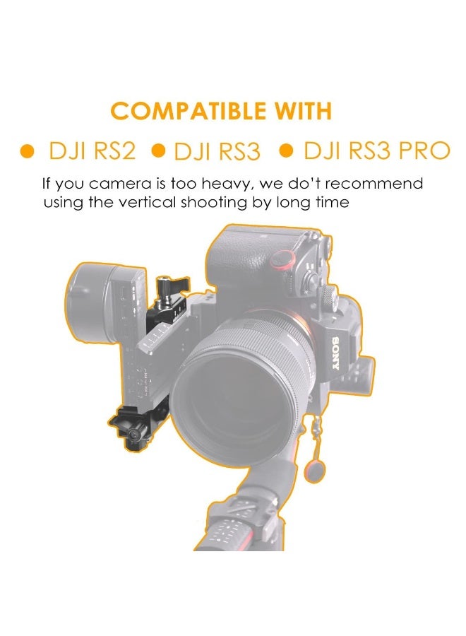 حامل الكاميرا العمودي RS3، حل تثبيت قوي للتصوير الرأسي، متوافق مع كاميرات DJI RS 2/RS 3/RS3 PRO لتصوير فيديوهات إنستغرام ويوتيوب القصيرة وتيك توك، مع إمكانية التصوير العمودي الممتد. - Image 2