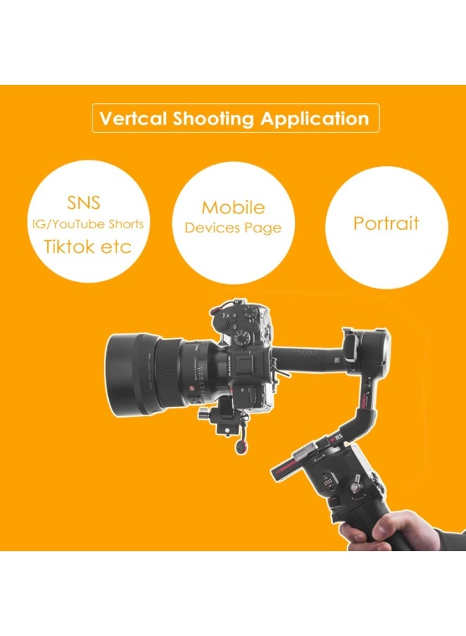 حامل الكاميرا العمودي RS3، حل تثبيت قوي للتصوير الرأسي، متوافق مع كاميرات DJI RS 2/RS 3/RS3 PRO لتصوير فيديوهات إنستغرام ويوتيوب القصيرة وتيك توك، مع إمكانية التصوير العمودي الممتد. - Image 3