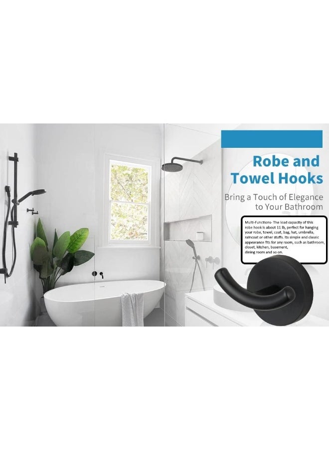 Biella Biellaâ„¢ 2 Pack Matte Black Towel Hooks Single Robe Hook Wall Mounted Holder for Bathroom, Kitchen, Bedroom Towel Hangers etcâ€¦  - Image 5